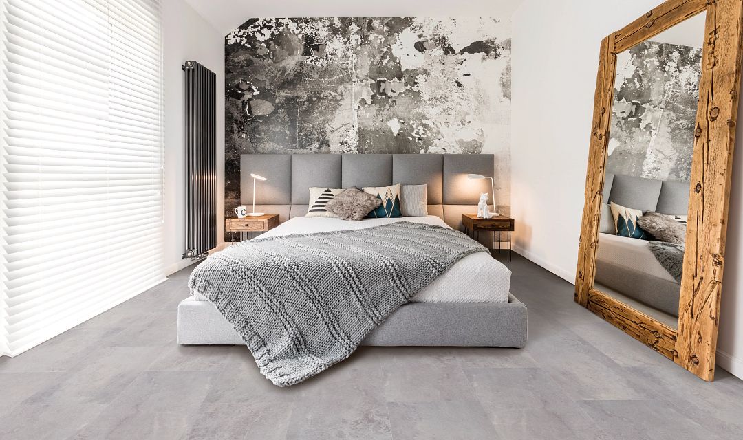 bedroom contemporary platform bedroom stone look vinyl floor